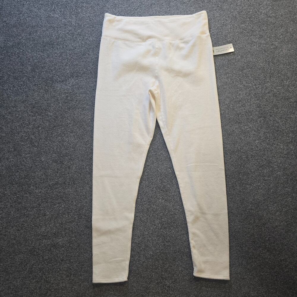 Cuddl Duds Pants Womens XL White Stretch Fleece Legging Layer Warm Soft Casual